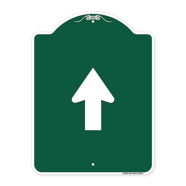 Straight Thru Sign-Straight Thru Sign, Green & White Aluminum Sign, 18" x 24", GW-1824-22834